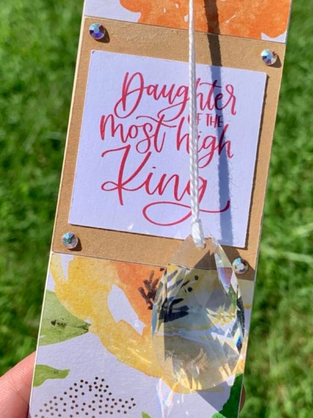 Daughter of the King Bookmark (Orange & Yellow Floral) | Handmade | 2x6”